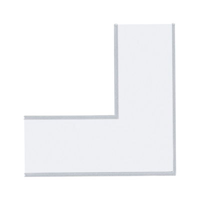 White L-shaped LED light panel with silver frame for modern indoor lighting solutions