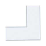 Hvid L-formet LED-lyspanel med sølvramme til moderne indendørs belysning