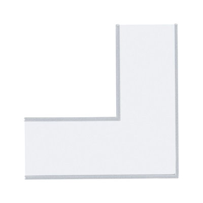Hvid L-formet LED-lyspanel med sølvramme til moderne indendørs belysning