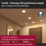 Éclairage LED VariFit blanc neutre 4000K pour un éclairage efficace et lumineux dans le couloir