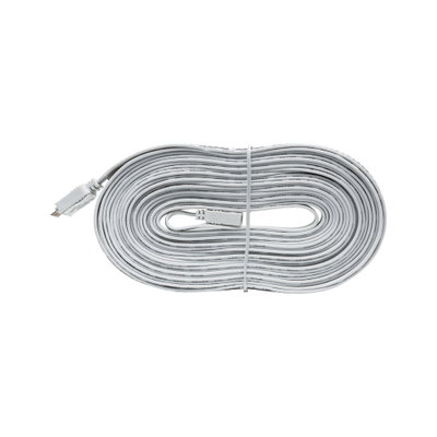 White flat LED extension cable with connectors for flexible lighting setups and installations
