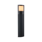 Zwarte metalen buitenlamp met warm wit LED-licht voor tuin en terras, moderne buitenverlichting