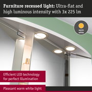 Ultra-flat furniture recessed light with warm white LED and high brightness for bathroom mirror
