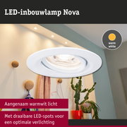 Witte LED-inbouwlamp Nova met warm wit licht en draaibare spots voor optimale verlichting
