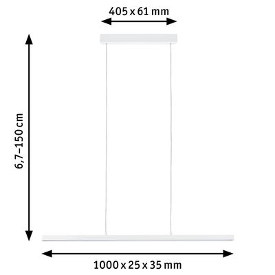 White metal LED pendant light with adjustable height and slim design for modern lighting solutions