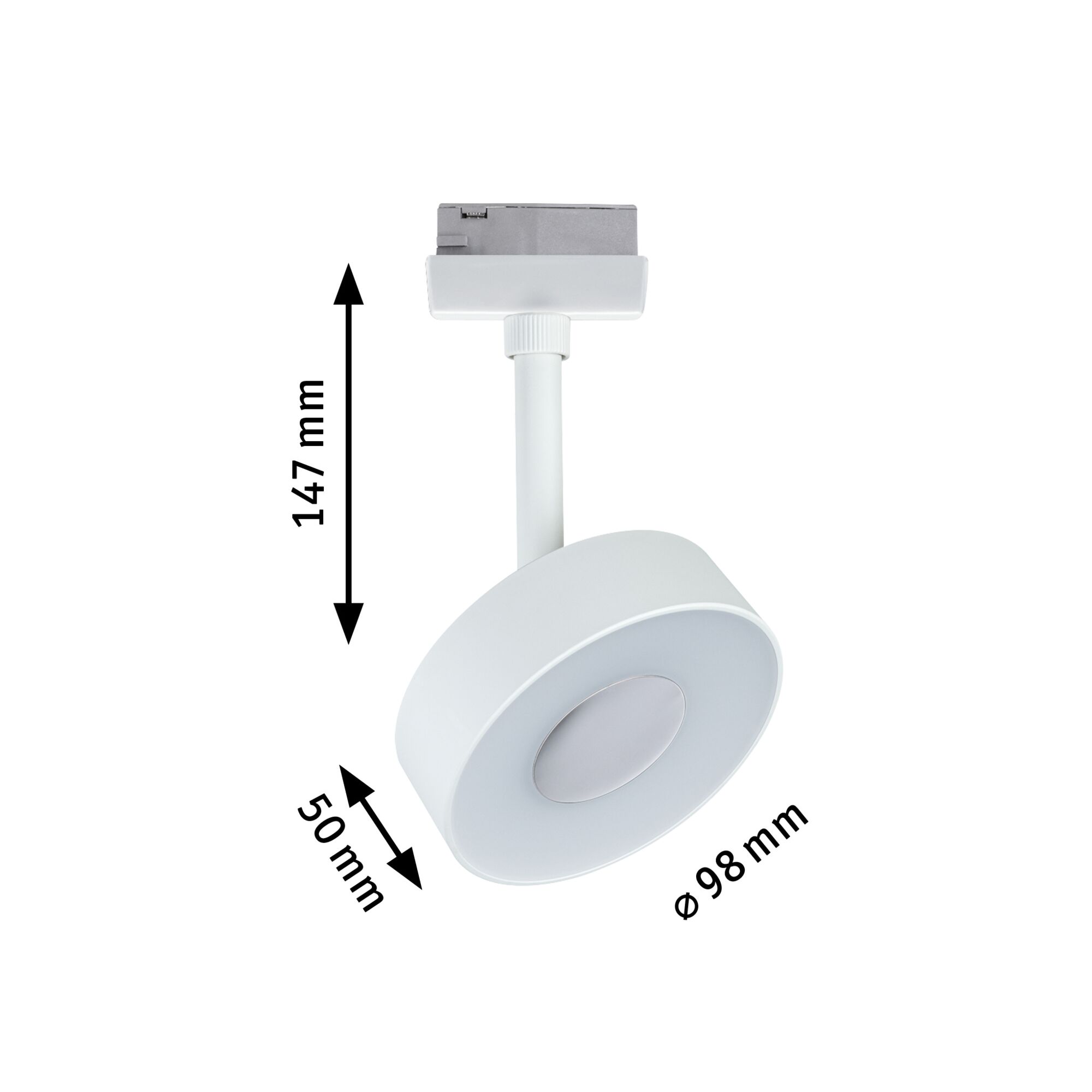 Weißer LED-Spot aus Metall mit 98 mm Durchmesser und 147 mm Höhe, energiesparende Beleuchtung