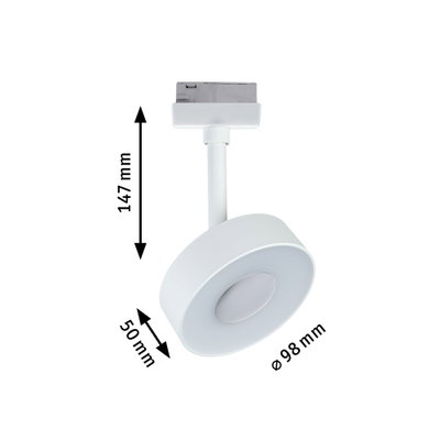 Weißer LED-Spot aus Metall mit 98 mm Durchmesser und 147 mm Höhe, energiesparende Beleuchtung