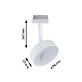 Weißer LED-Spot aus Metall mit 98 mm Durchmesser und 147 mm Höhe, energiesparende Beleuchtung