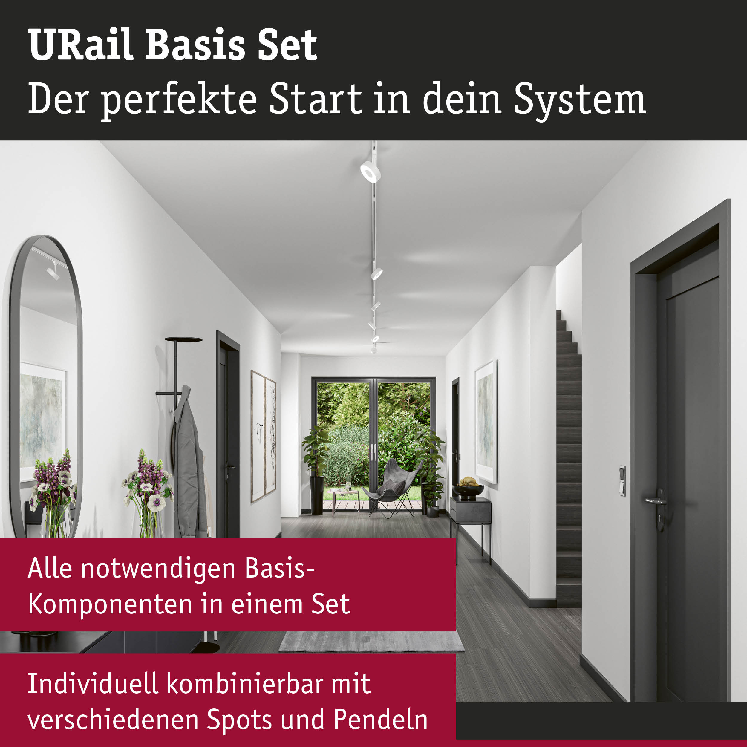 URail Schiene Basisset 230V Signalweiß