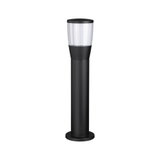 Zwarte metalen buitenlamp met witte diffuser, moderne LED tuinpadverlichting voor buiten