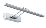 Moderne LED-Bilderleuchte aus silbernem Metall mit verstellbarem Arm für Wandmontage