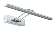 Moderne LED-Bilderleuchte aus silbernem Metall mit verstellbarem Arm für Wandmontage