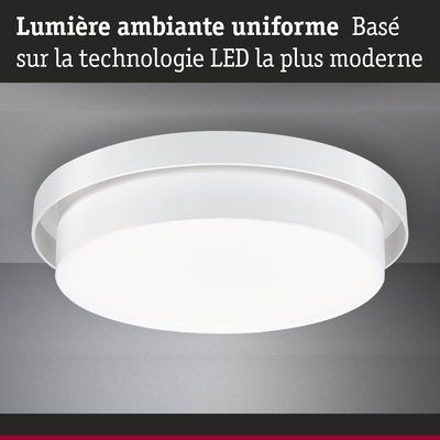 Plafonnier LED blanc rond au design moderne pour un éclairage d'ambiance uniforme