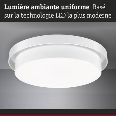 Plafonnier LED blanc rond au design moderne pour un éclairage d'ambiance uniforme