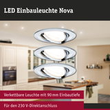 LED Einbauleuchte Nova aus Chrom mit schwenkbarem Spot für moderne Küchenbeleuchtung