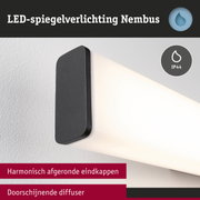 LED-spiegelverlichting Nimbus met zwarte behuizing en IP44 bescherming voor badkamerverlichting