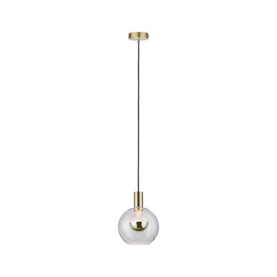 Moderne Pendelleuchte mit klarem Glas und messingfarbenem Metall für stilvolle Innenbeleuchtung
