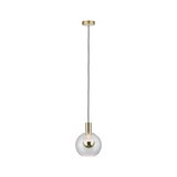Moderne Pendelleuchte mit klarem Glas und messingfarbenem Metall für stilvolle Innenbeleuchtung