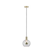 Lampa wisząca ze szklanym kloszem i mosiężnym metalem, nowoczesny design do salonu
