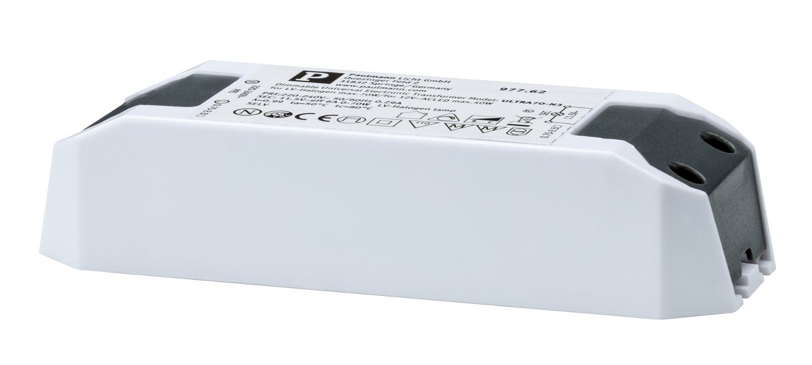 Elektroniktrafo Halogen+LED max. 0-50W 220-240/12V 50VA Weiß