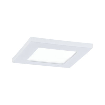 Square white LED ceiling light made of plastic with glare-free diffuser for modern interiors