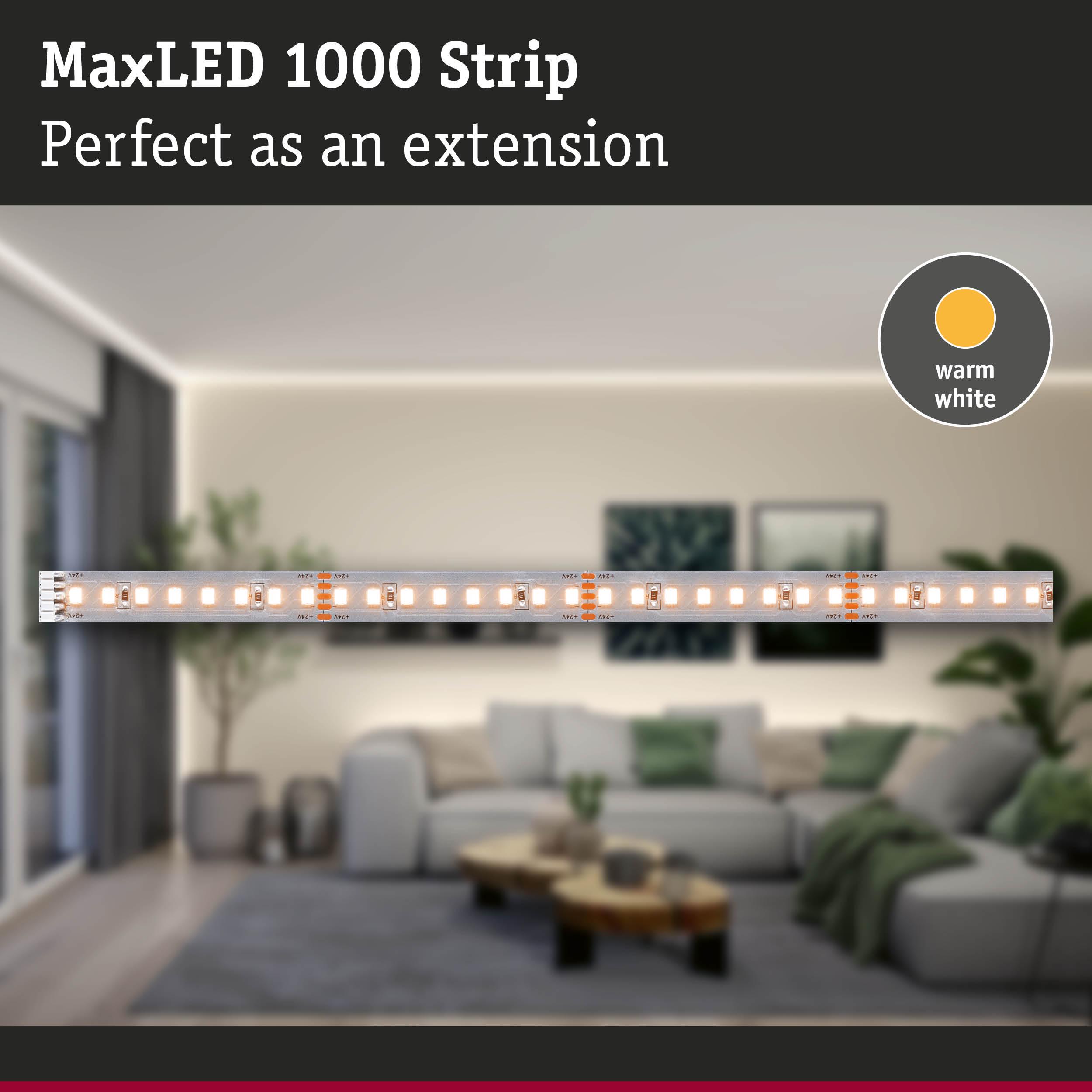 MaxLED 1000 Strip warm white LED light strip ideal as extension for home lighting