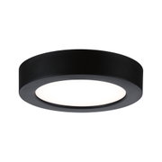 Plafonnier LED rond en métal noir avec diffuseur blanc pour éclairage intérieur moderne