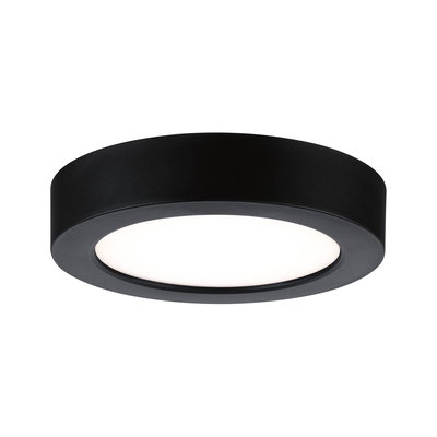 Runde LED-Deckenleuchte aus schwarzem Metall mit weißem Diffusor für modernes Raumlicht