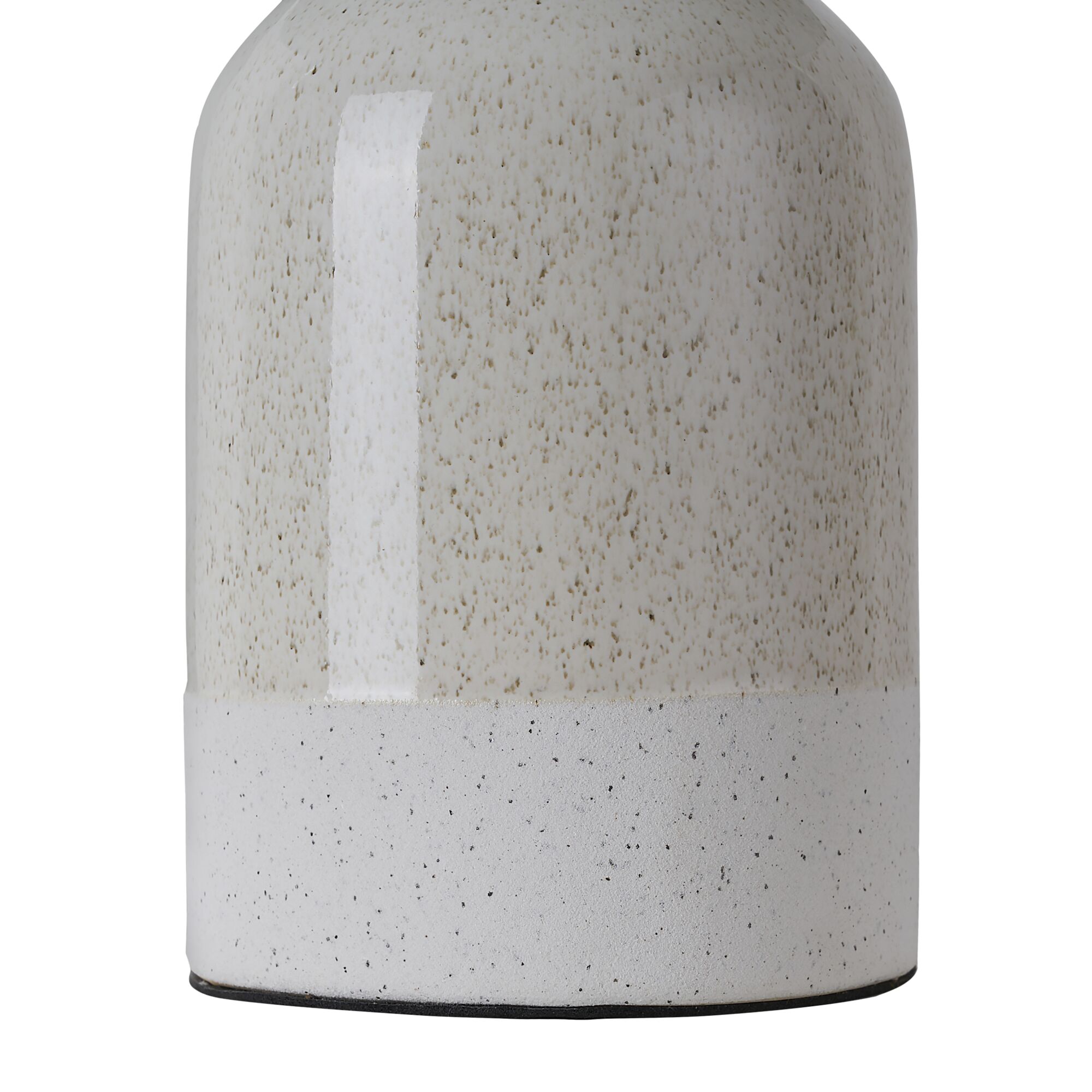 Vase en céramique blanc crème avec base mate blanche et texture fine pour décoration intérieure moderne