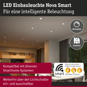 LED Einbauleuchte Nova Smart dimmbar mit Memory-Funktion in modernem Wohnzimmer mit Smarthome-Kompatibilität