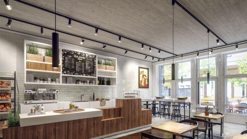 Lichtschiene für Restaurant und Cafes Schienensystem Restaurant