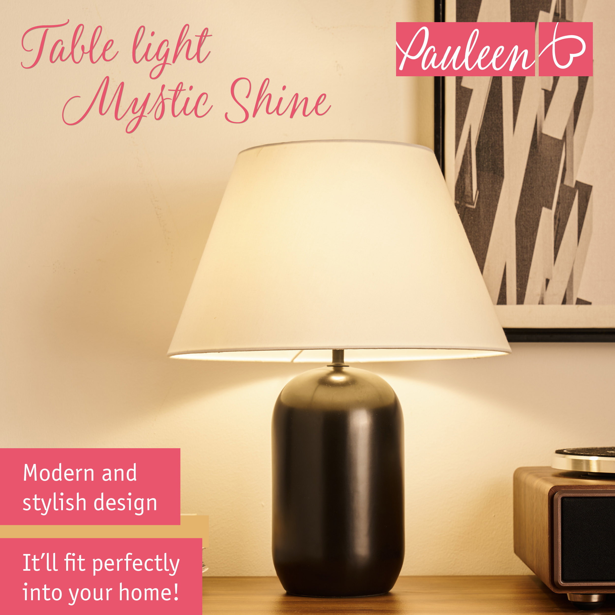 Paulmann Pauleen Table lamp Mystic Shine E14 max. 20W White/Black