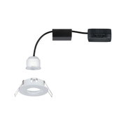 Weißer LED-Einbaustrahler mit schwarzem Kabel und Treiber für energiesparende Raumbeleuchtung
