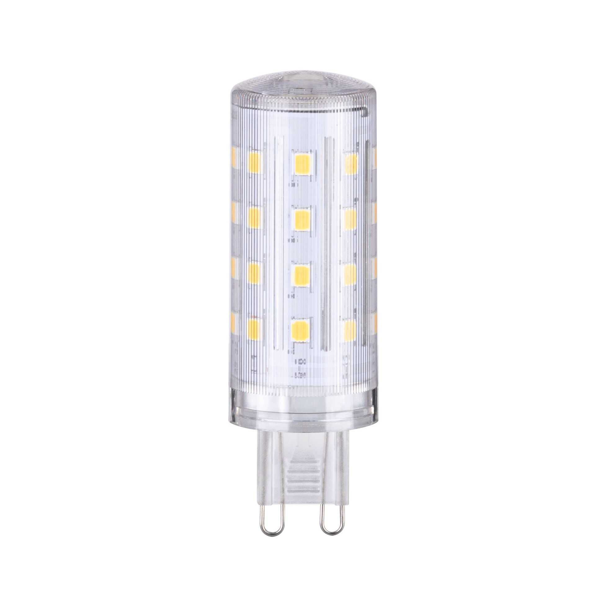 Transparente LED-Lampe mit G9-Sockel und warmweißen Leuchtdioden für energiesparende Beleuchtung