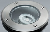 Runder Einbau-LED-Strahler aus gebürstetem Edelstahl mit Glasabdeckung für Außenbeleuchtung