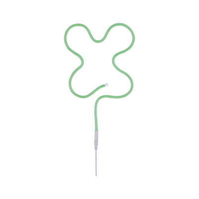 Bande LED verte flexible avec câble de connexion blanc pour éclairage décoratif.