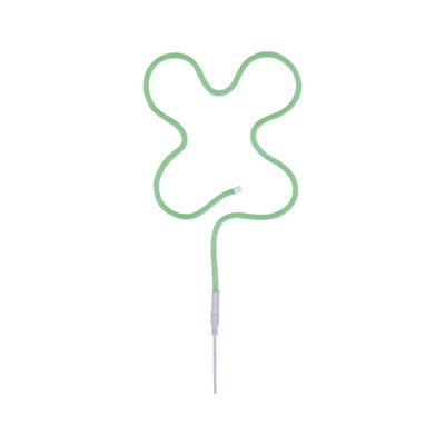 Bande LED verte flexible avec câble de connexion blanc pour éclairage décoratif.