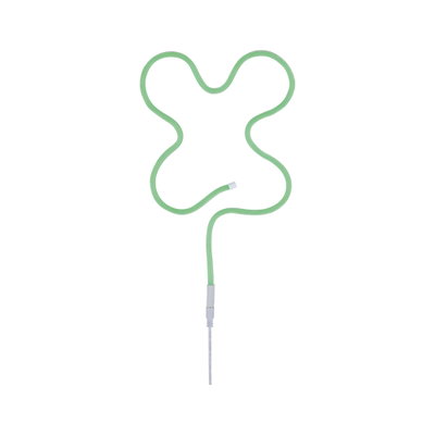 Green flexible LED light strip with white connector cable for decorative lighting