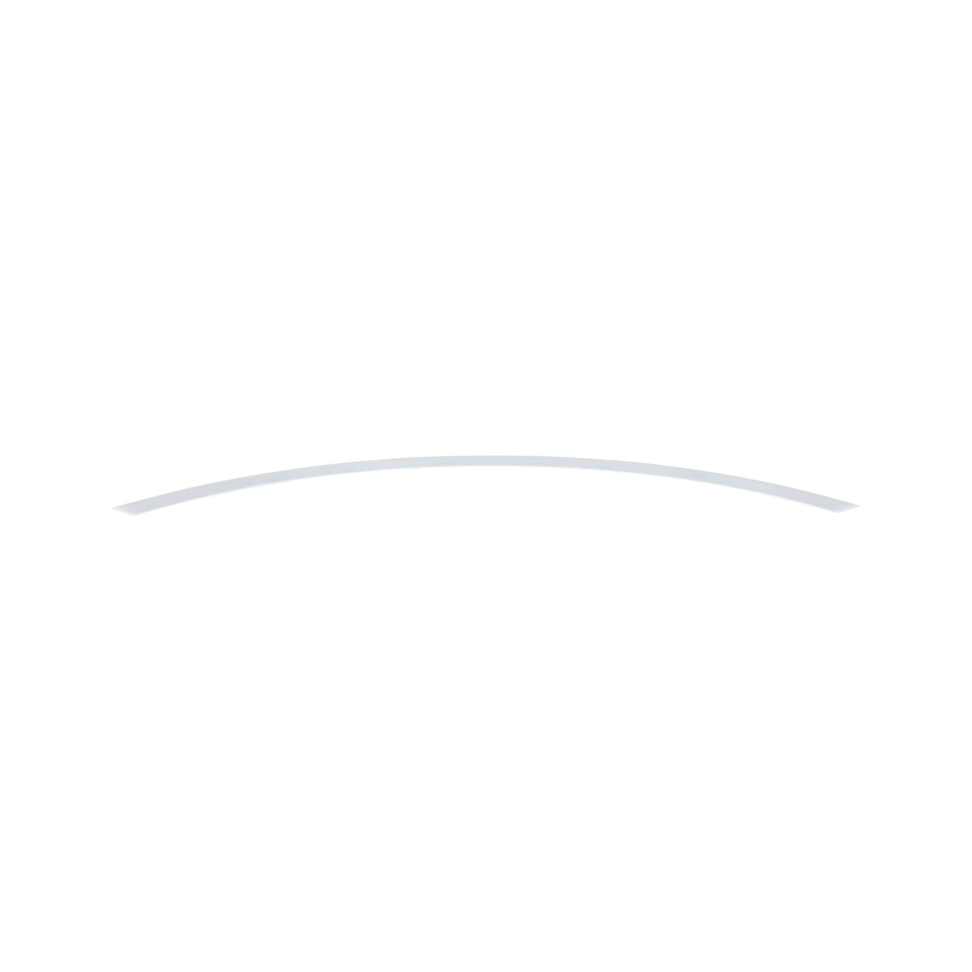 Slim white LED ceiling light with curved design for modern rooms and energy-efficient lighting