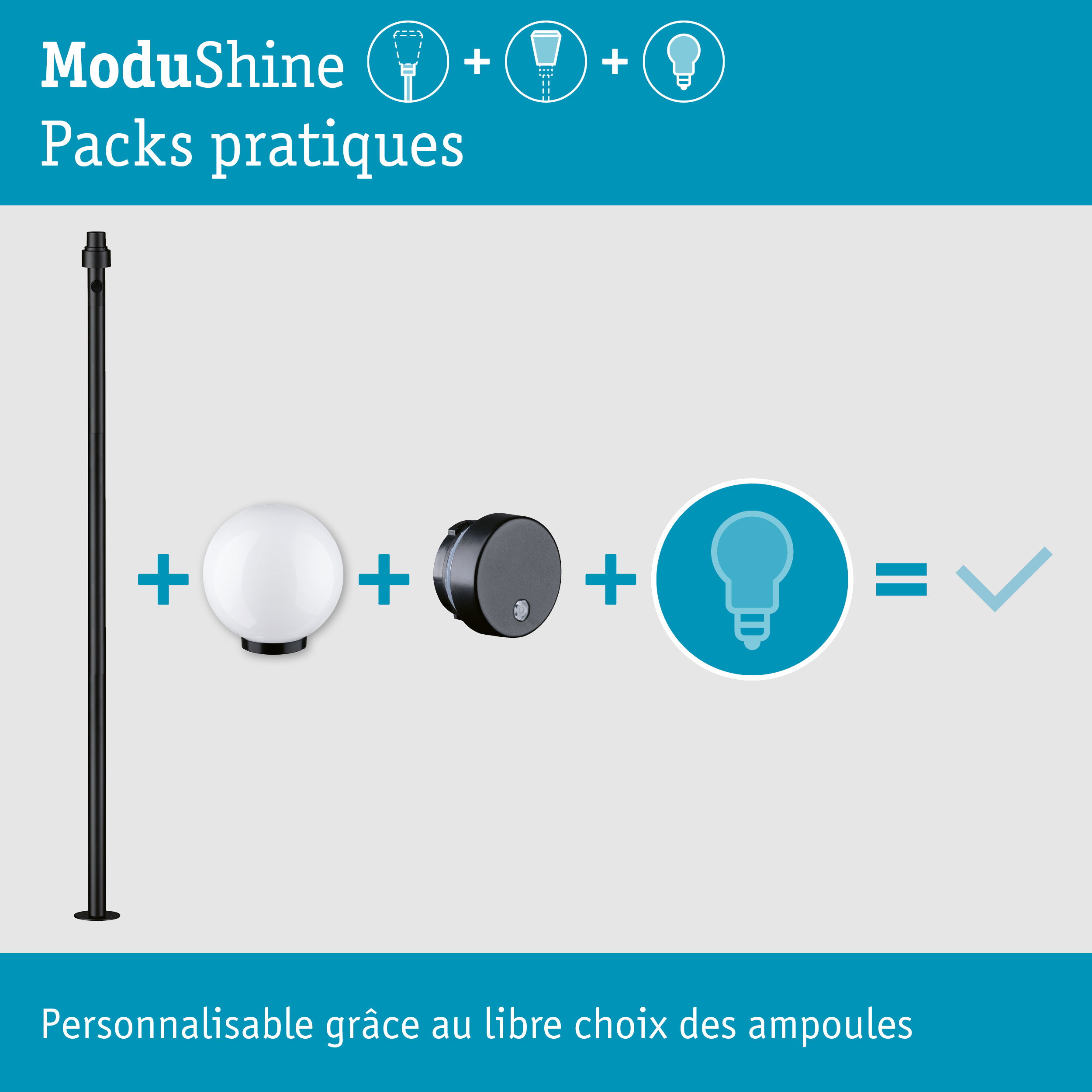 Kit ModuShine Borne Taleno élevée avec capteur Anthracite
