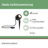 Schwarze LED-Gartenleuchte mit Erdspieß und Kabel für einfache Lichtinszenierung im Außenbereich