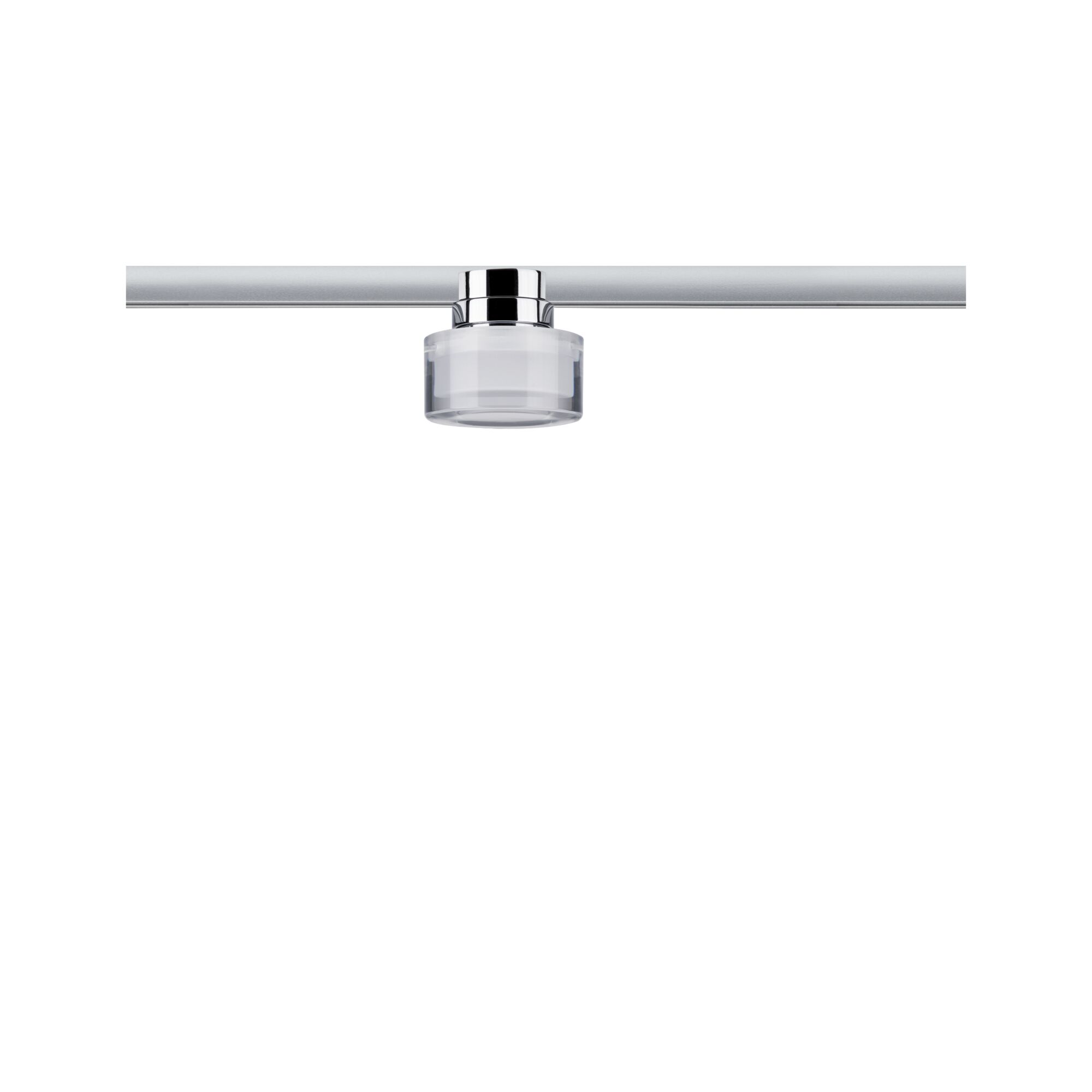 Moderne plafondspot met helder glas en chroom metaal voor flexibele verlichting