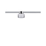 Moderne plafondspot met helder glas en chroom metaal voor flexibele verlichting