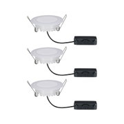 Ensemble de spots encastrés LED ronds blancs avec ressorts métalliques et boîtier de connexion noir pour éclairage intérieur