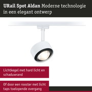 Witte URail Spot Aldan met modern design en scherpe lichtbundel voor binnenverlichting