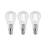 Three clear glass LED bulbs with E14 base for energy-efficient lighting solutions