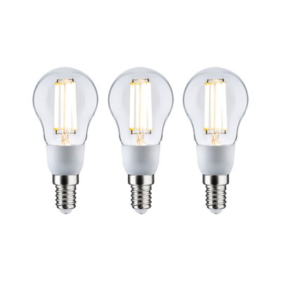 Three clear glass LED bulbs with E14 base for energy-efficient lighting solutions