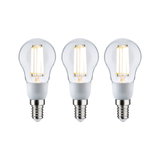 Three clear glass LED bulbs with E14 base for energy-efficient lighting solutions