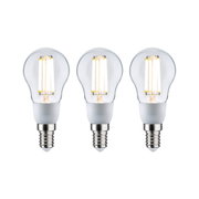 Drie LED-lampen met heldere glazen kap en E14-fitting voor energiezuinige verlichting