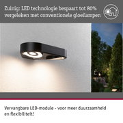 Zwarte LED-buitenwandlamp met energiebesparende technologie en vervangbare module voor flexibiliteit